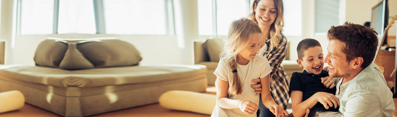 Parents playing with kids